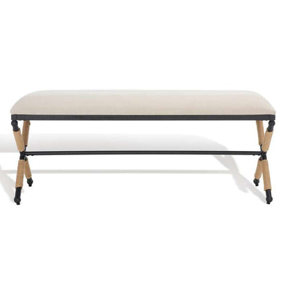 Safavieh - Couture - Carmelo Hemp Wrapped Bench - Beige - Black - SFV2121A veiw 2