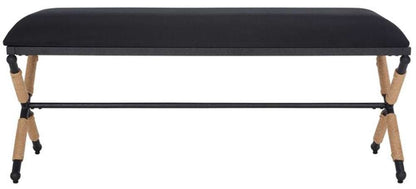 Safavieh - Couture - Carmelo Hemp Wrapped Bench - Black - SFV2121B veiw 1