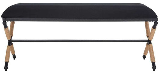 Safavieh - Couture - Carmelo Hemp Wrapped Bench - Black - SFV2121B veiw 1