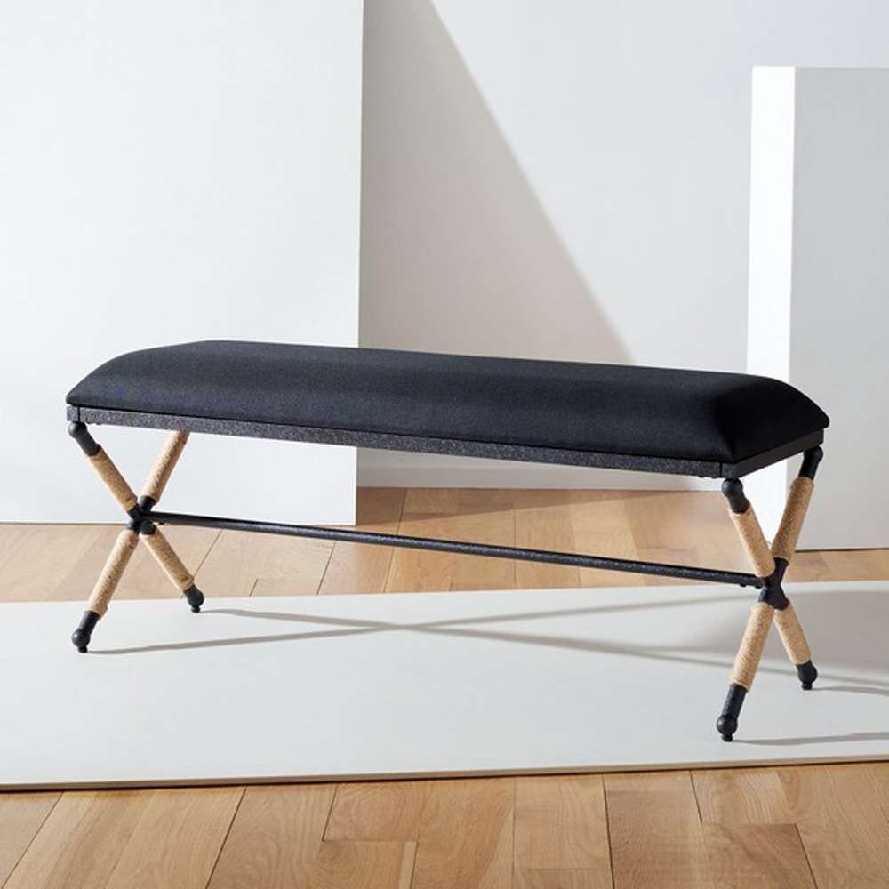 Safavieh - Couture - Carmelo Hemp Wrapped Bench - Black - SFV2121B veiw 2