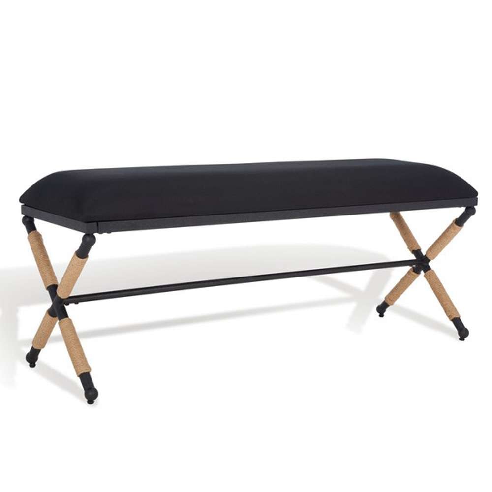 Safavieh - Couture - Carmelo Hemp Wrapped Bench - Black - SFV2121B veiw 3