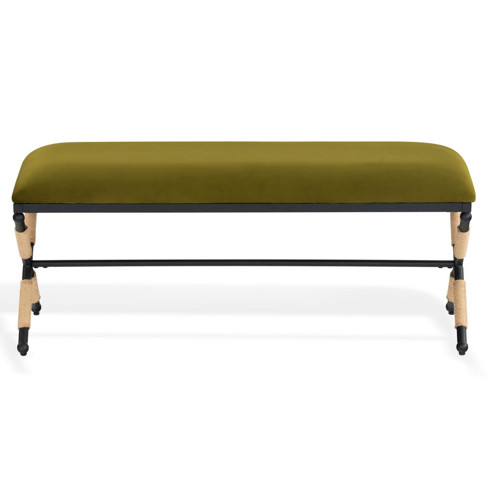Safavieh - Carmelo Hemp Wrapped Bench / Olive Green / Black - SFV2121C view 1