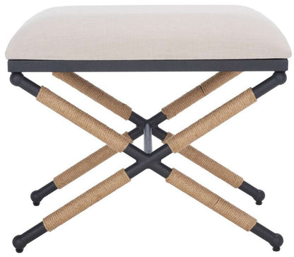 Safavieh - Couture - Carmelo Hemp Wrapped Ottoman - Beige - Black - SFV2122A veiw 1