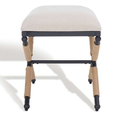 Safavieh - Couture - Carmelo Hemp Wrapped Ottoman - Beige - Black - SFV2122A veiw 4