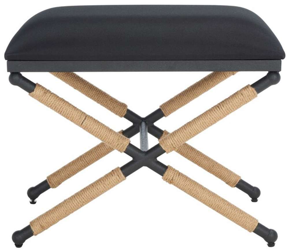 Safavieh - Couture - Carmelo Hemp Wrapped Ottoman - Black - SFV2122B veiw 1