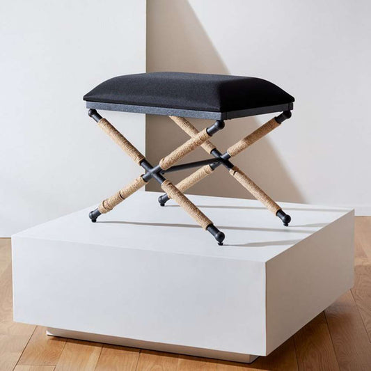 Safavieh - Couture - Carmelo Hemp Wrapped Ottoman - Black - SFV2122B veiw 2