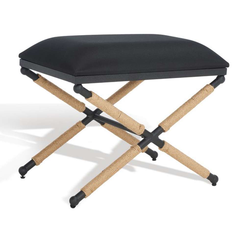 Safavieh - Couture - Carmelo Hemp Wrapped Ottoman - Black - SFV2122B veiw 3