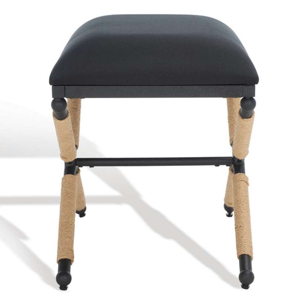 Safavieh - Couture - Carmelo Hemp Wrapped Ottoman - Black - SFV2122B veiw 4