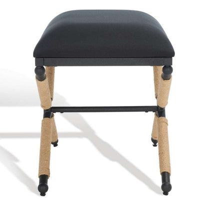 Safavieh - Couture - Carmelo Hemp Wrapped Ottoman - Black - SFV2122B veiw 4