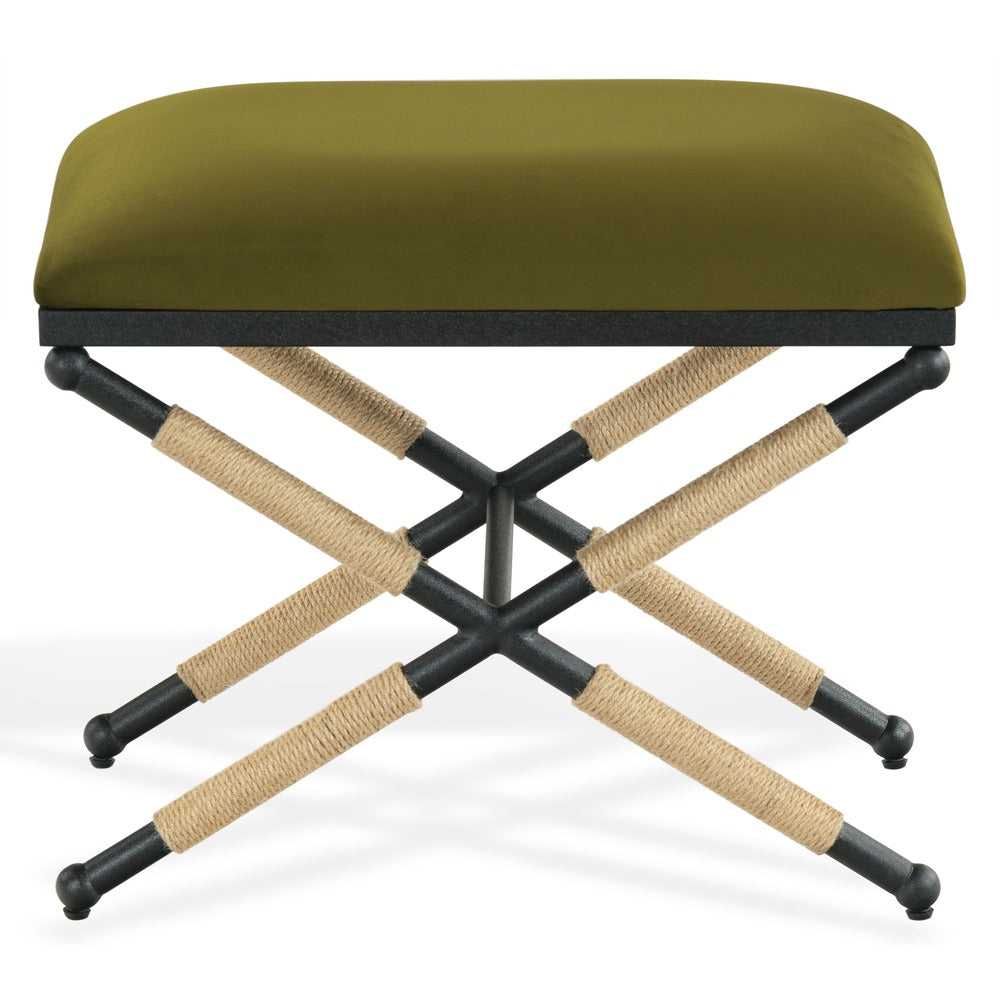 Safavieh - Carmelo Hemp Wrapped Ottoman / Olive Green / Black - SFV2122C view 1