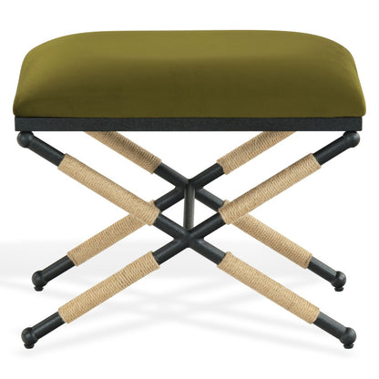 Safavieh - Carmelo Hemp Wrapped Ottoman / Olive Green / Black - SFV2122C view 1
