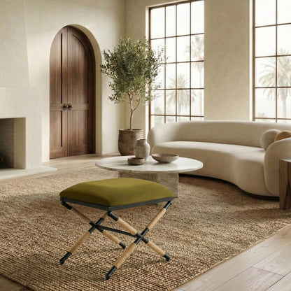 Safavieh - Carmelo Hemp Wrapped Ottoman / Olive Green / Black - SFV2122C view 2