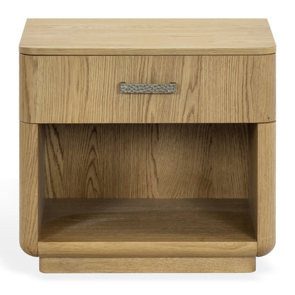 Safavieh - Carmilla Hammered Metal And Wood 1 Drawer Nightstand / Brown Oak - SFV2240A view 1
