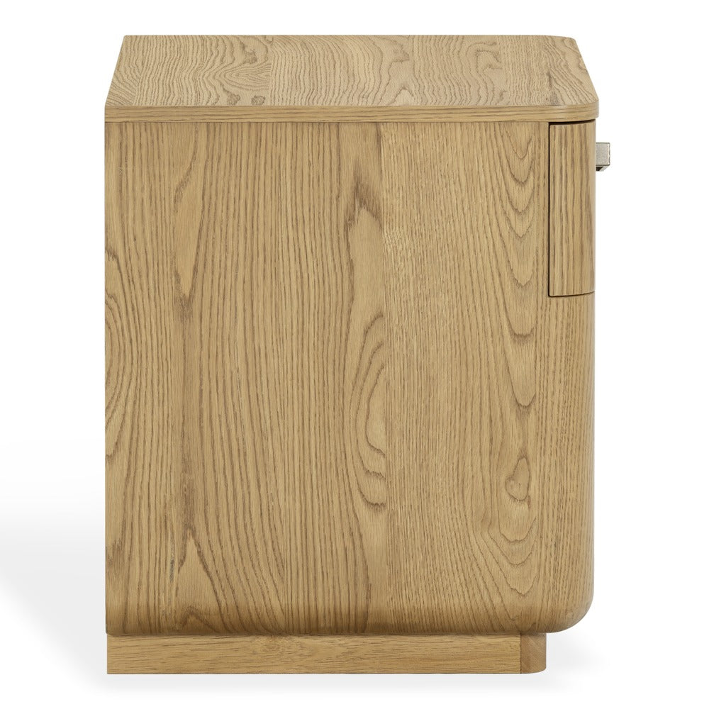 Safavieh - Carmilla Hammered Metal And Wood 1 Drawer Nightstand / Brown Oak - SFV2240A view 3