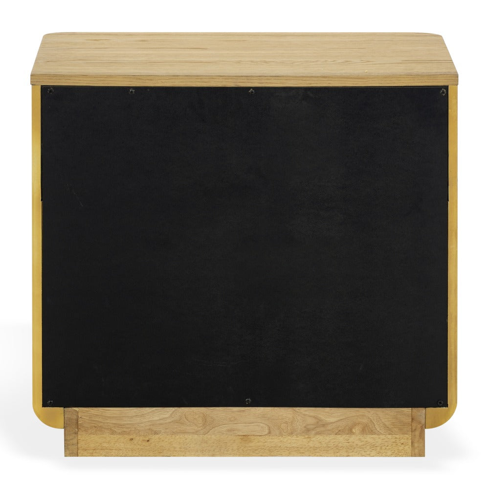 Safavieh - Carmilla Hammered Metal And Wood 1 Drawer Nightstand / Brown Oak - SFV2240A view 4