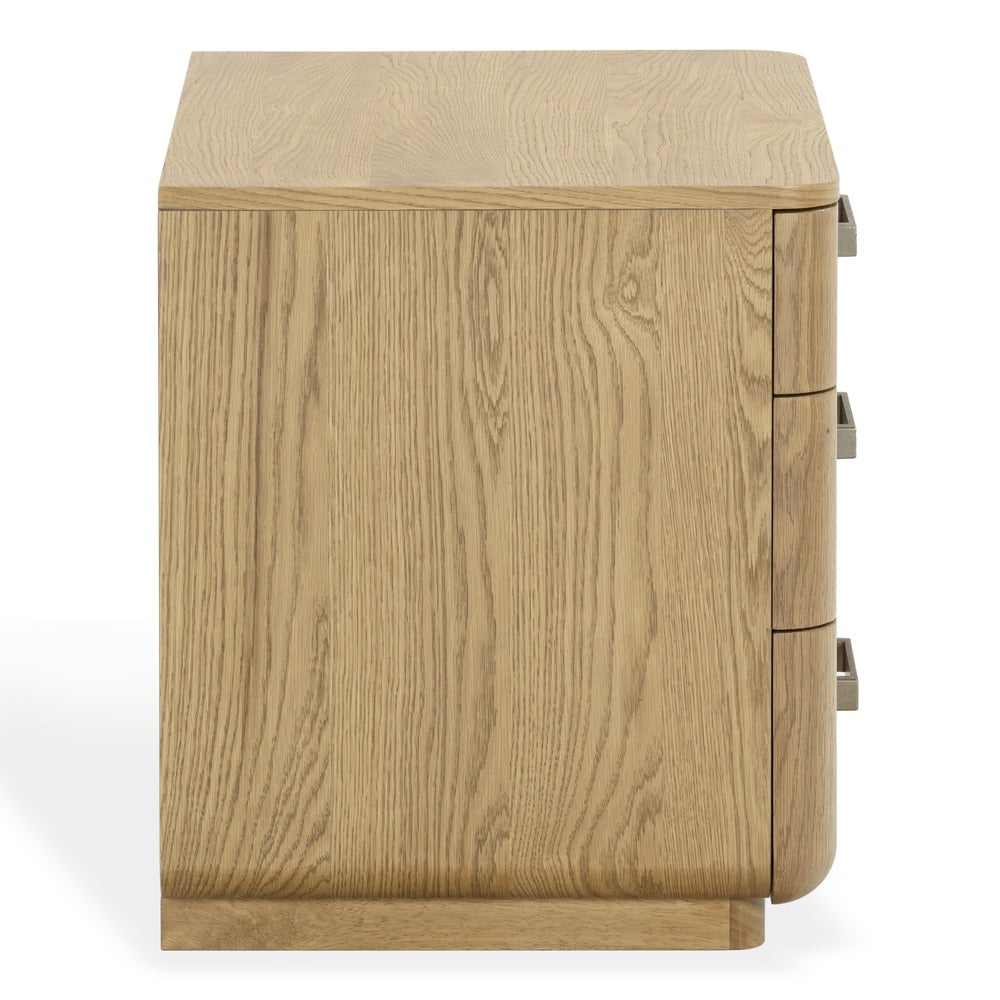 Safavieh - Carmilla Hammered Metal And Wood 3 Drawer Nightstand / Brown Oak - SFV2241A view 5