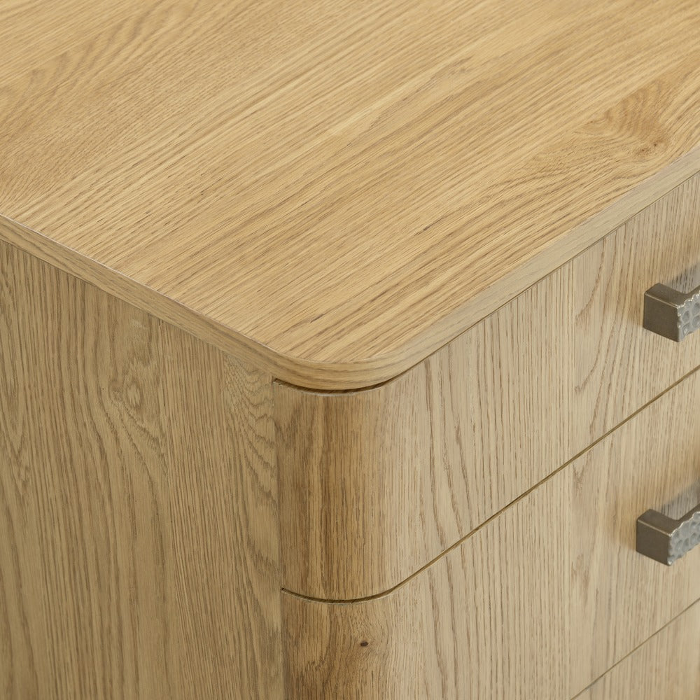 Safavieh - Carmilla Hammered Metal And Wood 3 Drawer Nightstand / Brown Oak - SFV2241A view 10
