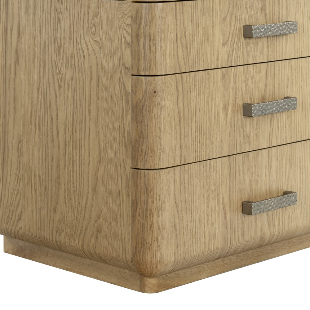Safavieh - Carmilla Hammered Metal And Wood 3 Drawer Nightstand / Brown Oak - SFV2241A view 13