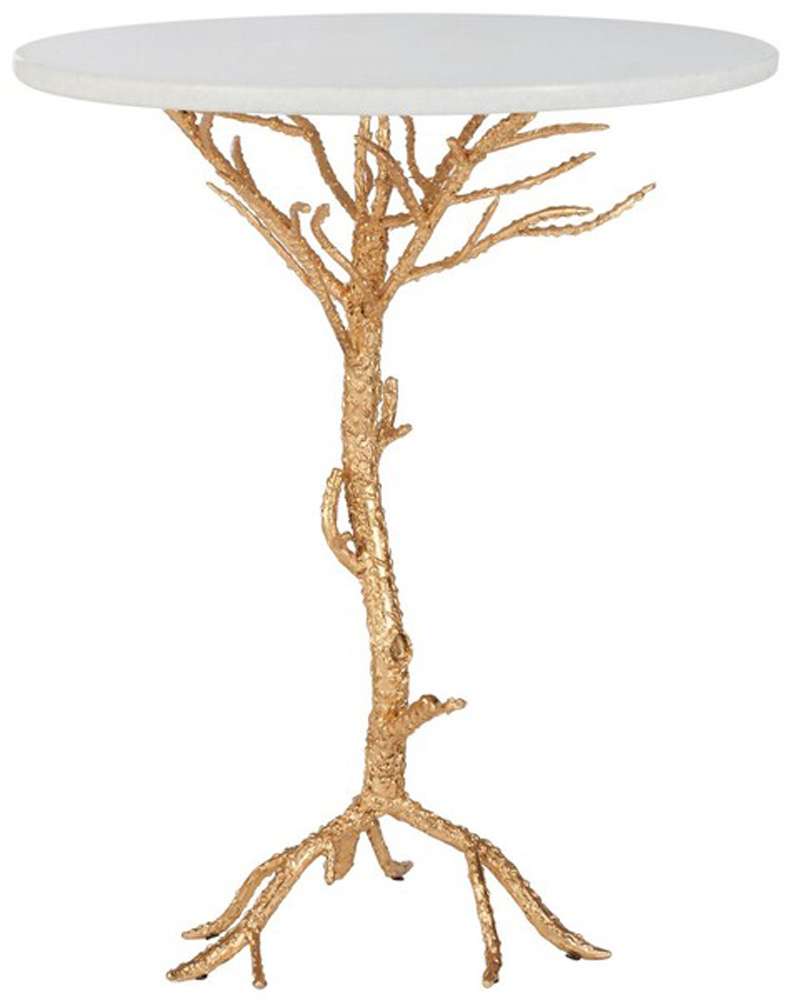 Safavieh - Carolyn Accent Table - Gold - White - FOX2512A veiw 1