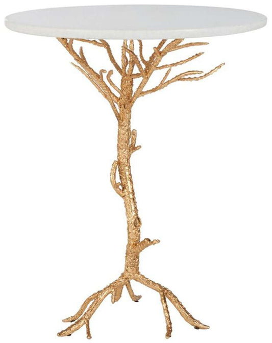Safavieh - Carolyn Accent Table - Gold - White - FOX2512A veiw 1