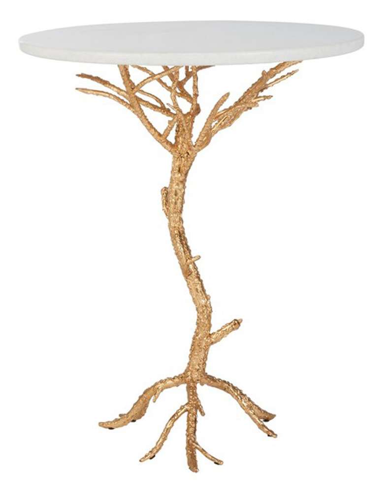 Safavieh - Carolyn Accent Table - Gold - White - FOX2512A veiw 3