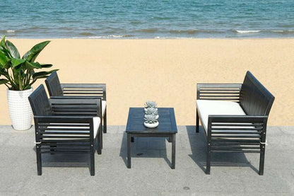 Safavieh - Carson 4 Pc Outdoor Set - Black - Beige - PAT7005C veiw 1
