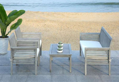 Safavieh - Carson 4 Pc Outdoor Set - Grey - Beige - PAT7005B veiw 1