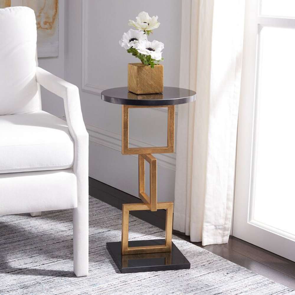 Safavieh - Cassidy Accent Table - Gold - Black - FOX2531A veiw 2