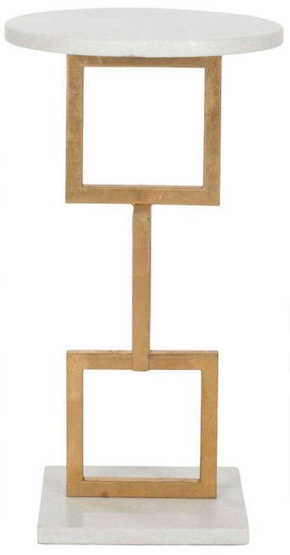 Safavieh - Cassidy Accent Table - Gold - White - FOX2531B veiw 1