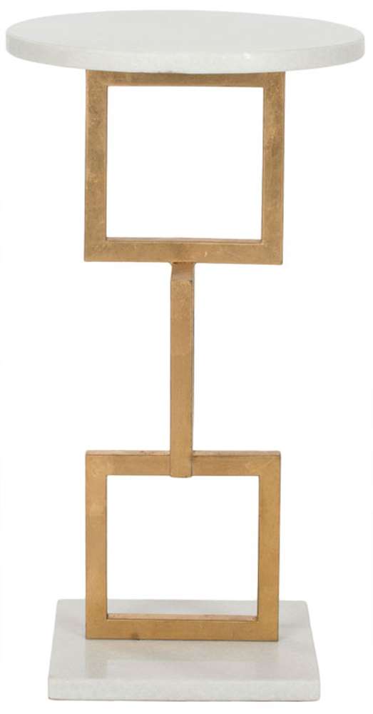 Safavieh - Cassidy Accent Table - Gold - White - FOX2531B veiw 1