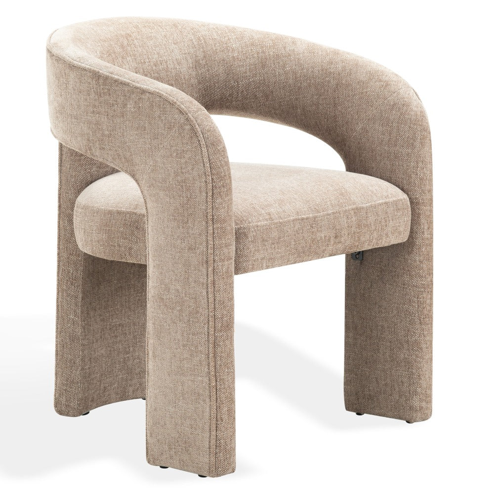 Safavieh - Catharia Chenille 3 Leg Dining Chair / Dark Brown - SFV4602F view 3
