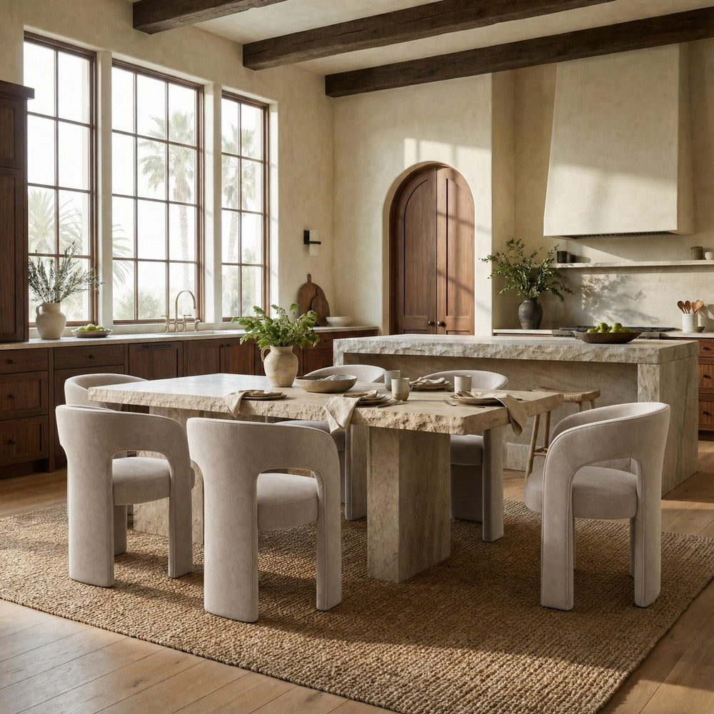 Safavieh - Catharia Velvet 3 Leg Dining Chair / Light Brown - SFV4602D view 2