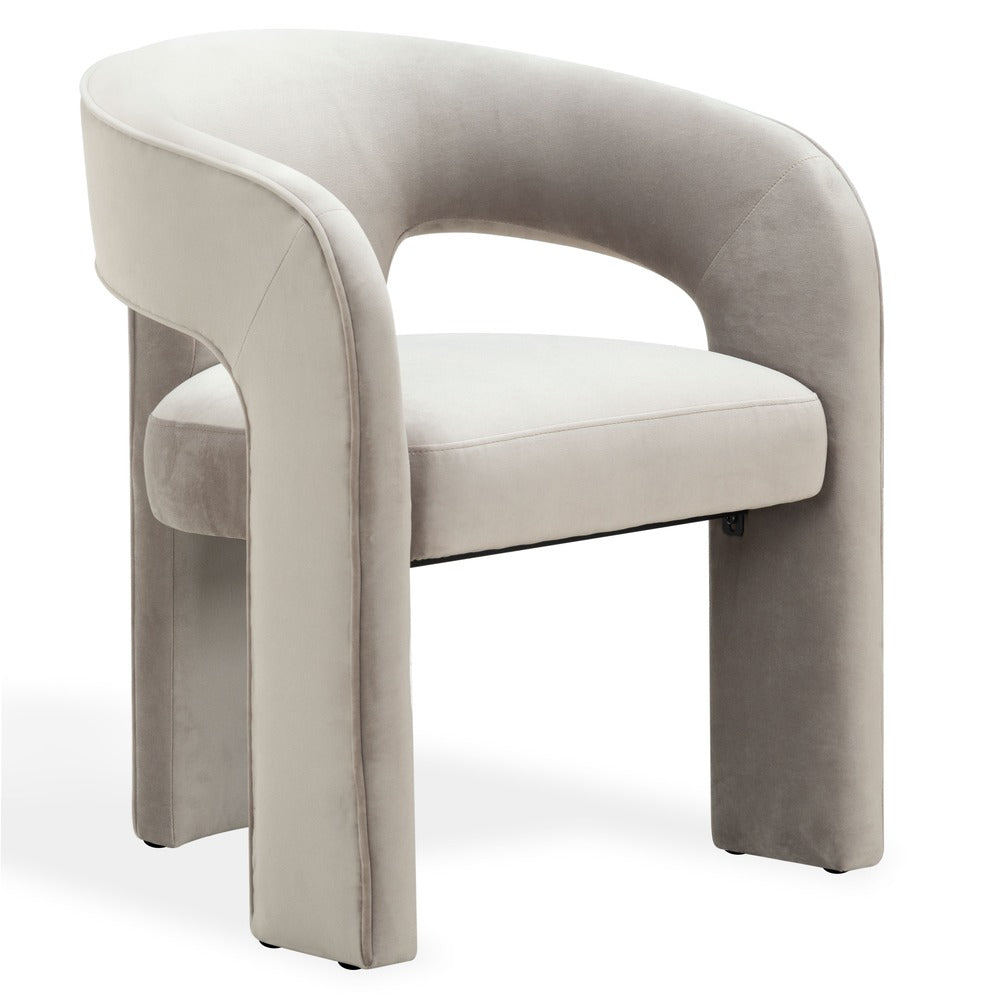 Safavieh - Catharia Velvet 3 Leg Dining Chair / Light Brown - SFV4602D view 3