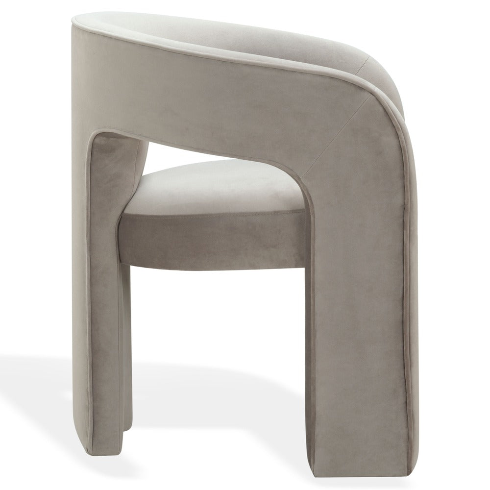Safavieh - Catharia Velvet 3 Leg Dining Chair / Light Brown - SFV4602D view 4