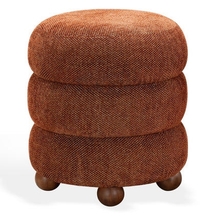 Safavieh - Cecelia Round Channel Tufted Ottoman / Rust / Walnut - SFV5133G view 3