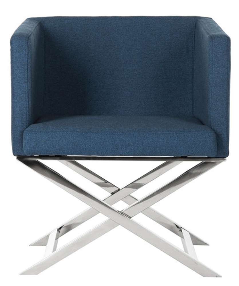 Safavieh - Celine Chair - Navy - Chrome - FOX2033A veiw 1