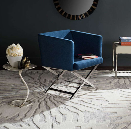Safavieh - Celine Chair - Navy - Chrome - FOX2033A veiw 2