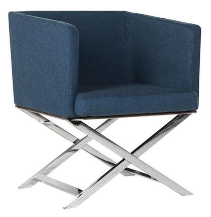 Safavieh - Celine Chair - Navy - Chrome - FOX2033A veiw 3