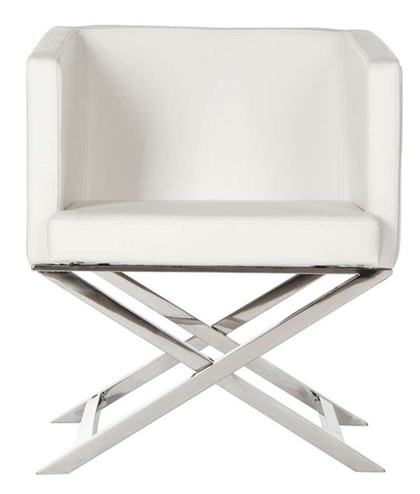 Safavieh - Celine Chair - White - Chrome - FOX2033C veiw 1