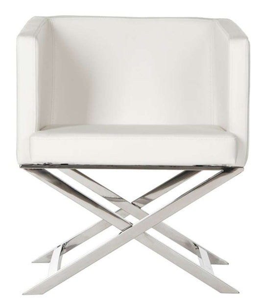 Safavieh - Celine Chair - White - Chrome - FOX2033C veiw 1