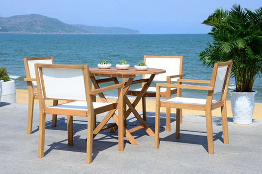 Safavieh - Chante Round Table 5 Piece Set - Natural - Beige - PAT7041A veiw 1
