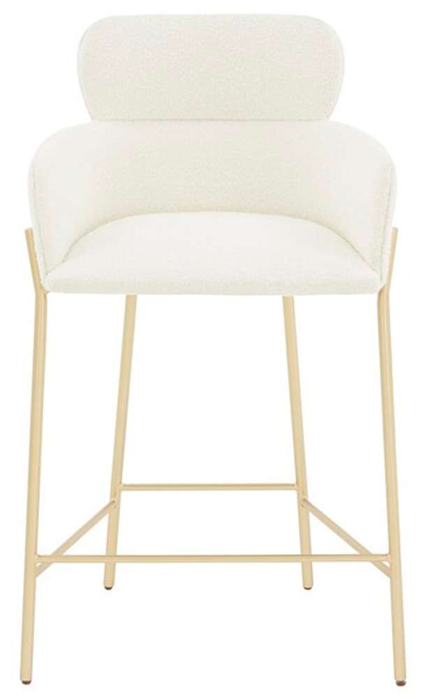 Safavieh - Couture - Charlize Velvet Counter Stool - Ivory - Gold - SFV4756F veiw 1