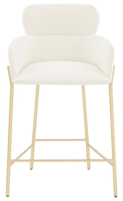 Safavieh - Couture - Charlize Velvet Counter Stool - Ivory - Gold - SFV4756F veiw 1