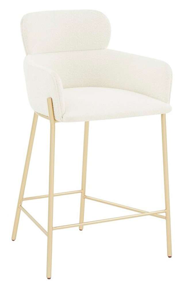 Safavieh - Couture - Charlize Velvet Counter Stool - Ivory - Gold - SFV4756F veiw 3