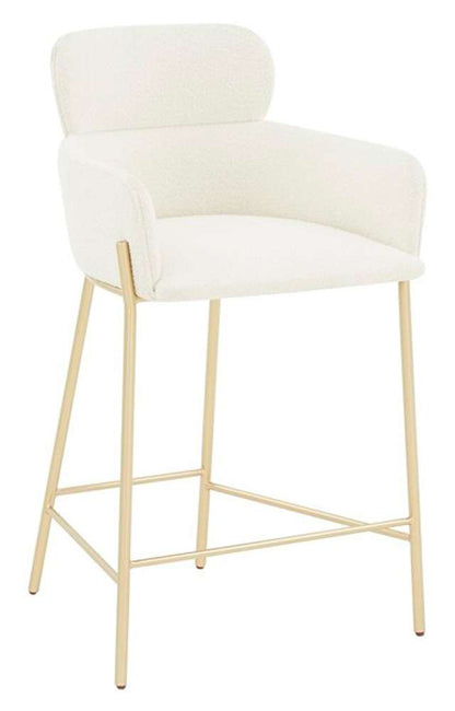 Safavieh - Couture - Charlize Velvet Counter Stool - Ivory - Gold - SFV4756F veiw 3