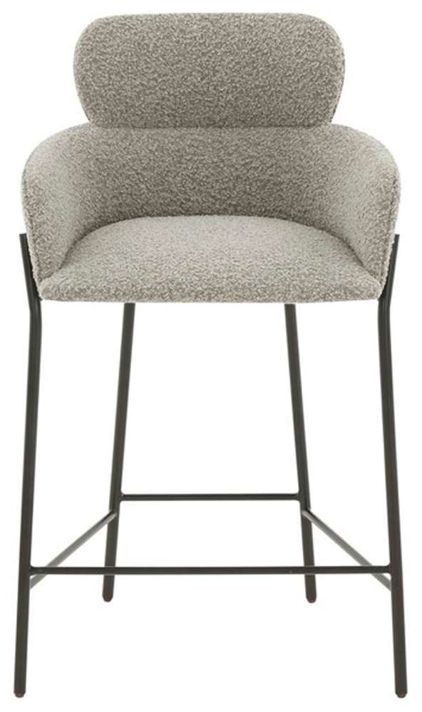 Safavieh - Couture - Charlize Velvet Counter Stool - Light Grey - Black - SFV4756E veiw 1