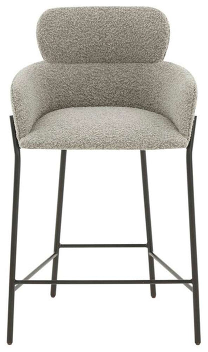 Safavieh - Couture - Charlize Velvet Counter Stool - Light Grey - Black - SFV4756E veiw 1