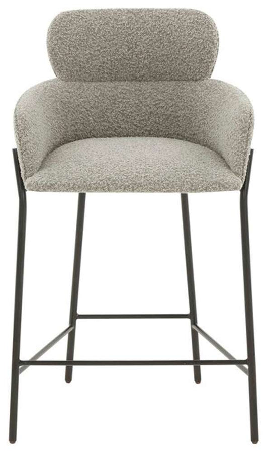 Safavieh - Couture - Charlize Velvet Counter Stool - Light Grey - Black - SFV4756E veiw 1