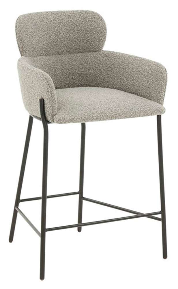 Safavieh - Couture - Charlize Velvet Counter Stool - Light Grey - Black - SFV4756E veiw 3
