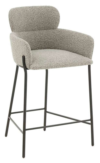 Safavieh - Couture - Charlize Velvet Counter Stool - Light Grey - Black - SFV4756E veiw 3